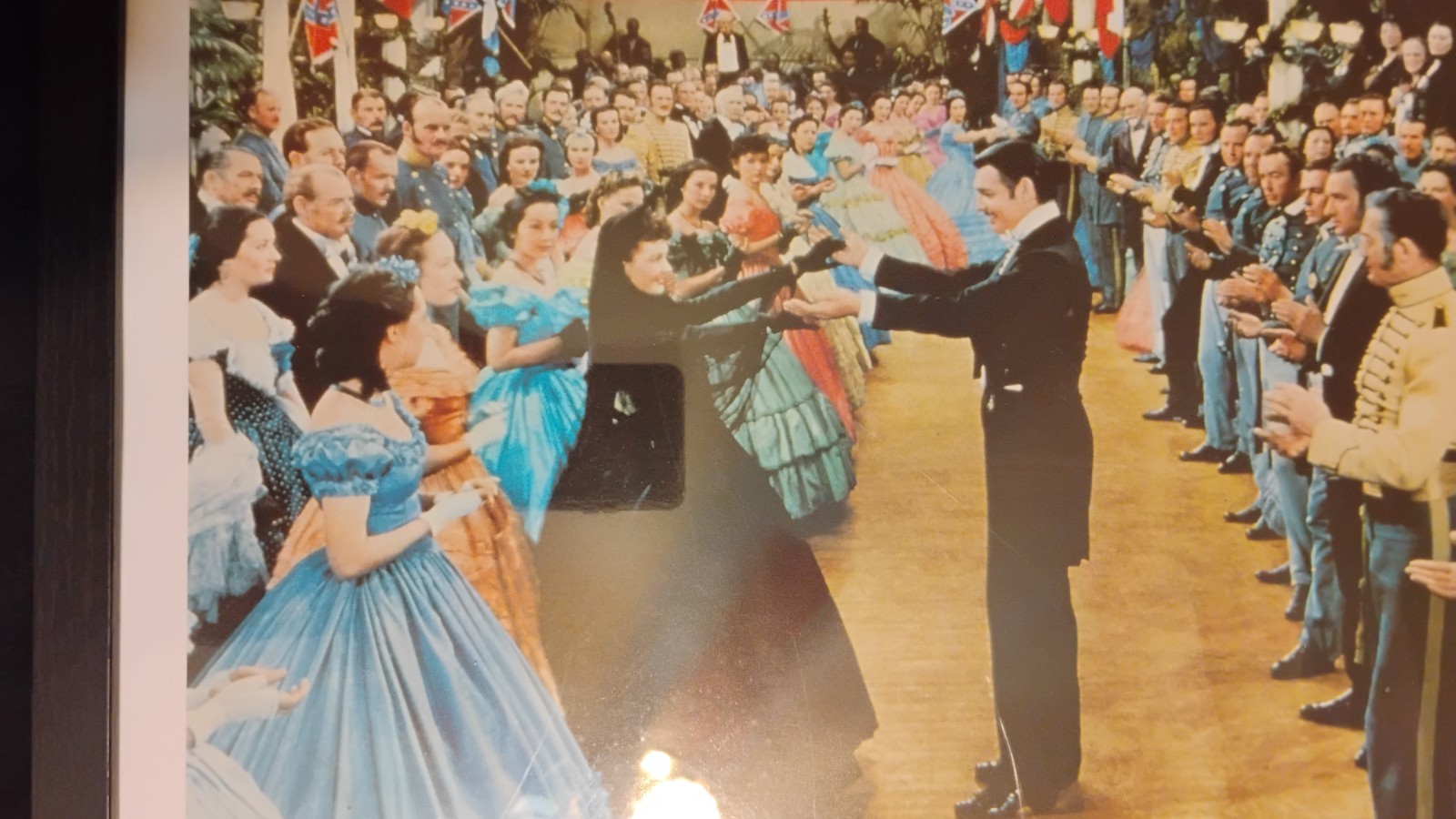 GONE WITH THE WIND FRAMED PHOTO POSTER SOUTHERN BALL RHETT AND SCARLETT DANCE