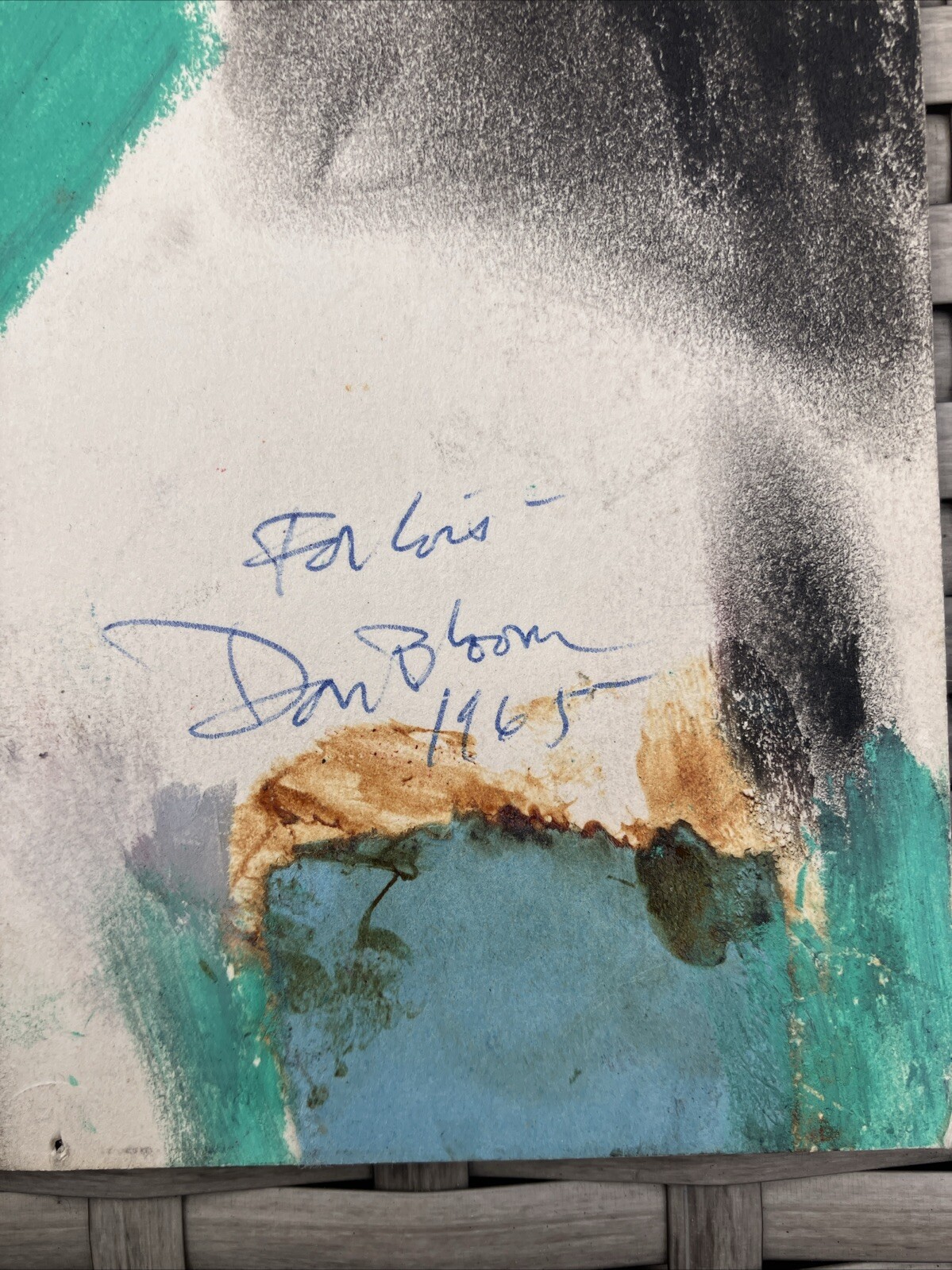 1965 ARTIST Signed Don Bloom Original Mixed Media ABSTRACT 11×8.5 Painting Wow!