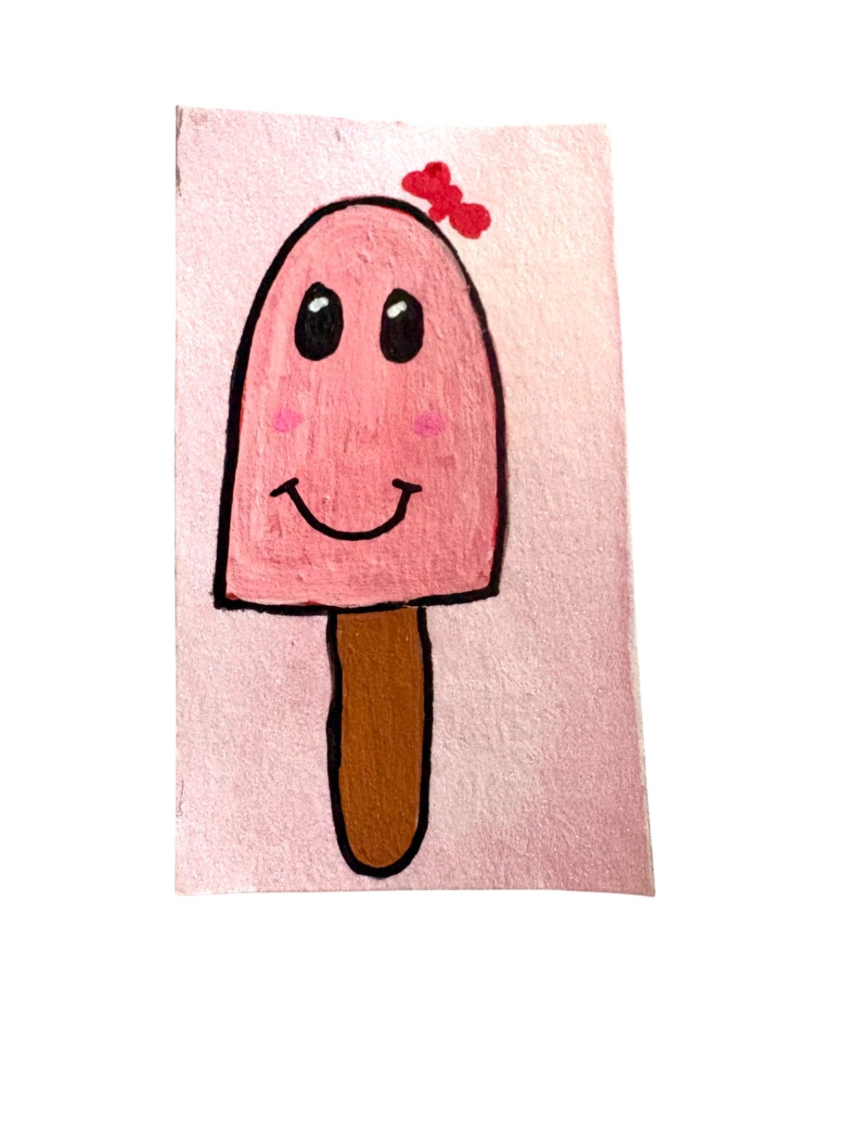 ACEO Original Watercolor And Ink Painting “Poppy” By Cole B 2.5×3.5”