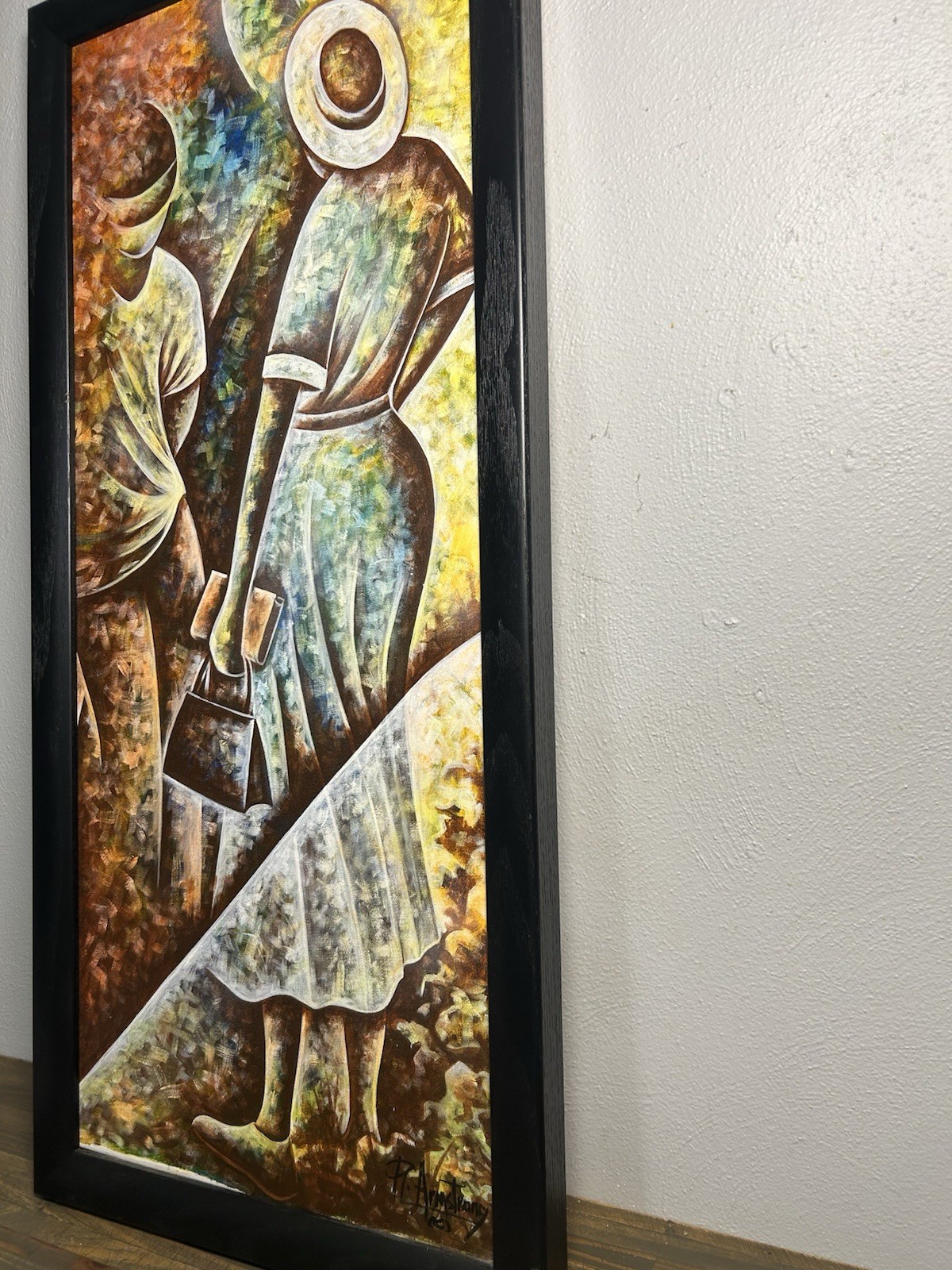 “yes Mama “ Original Painting By Robert Armstrong 15×36 Framed