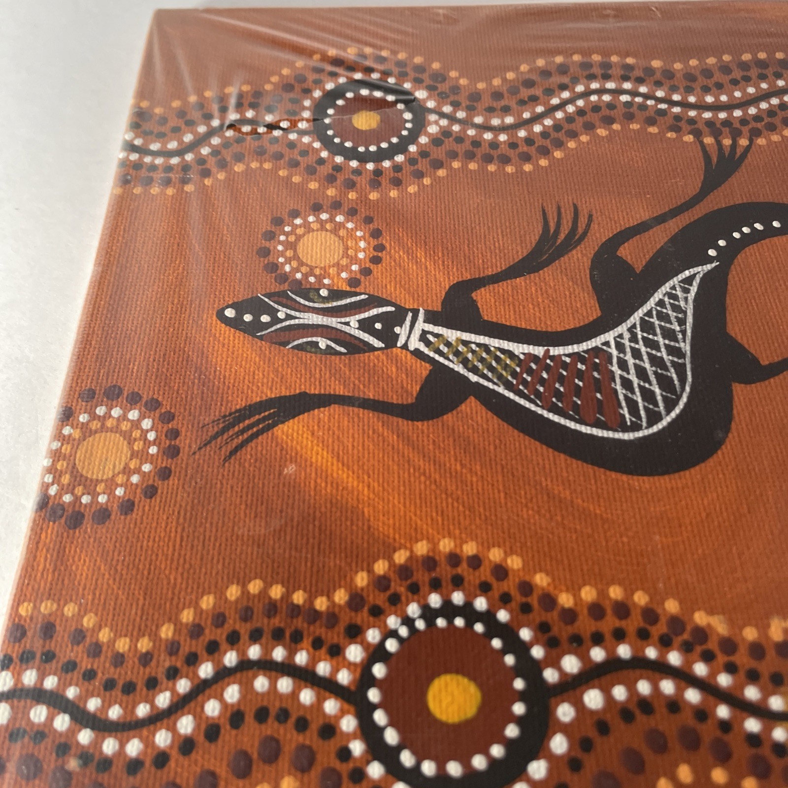 Robert Appo Original Lizard Aboriginal Art Acrylic on Canvas Signed