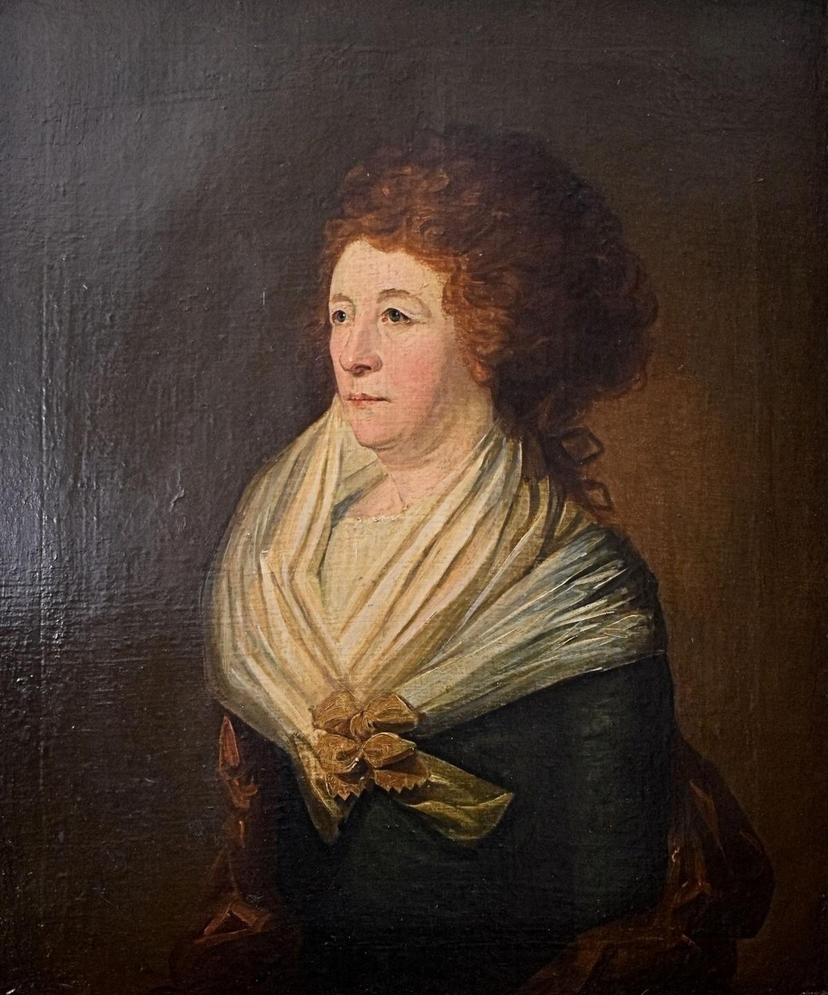 18thC Governess Wearing a Shawl a Portrait Swedish School Oil Painting c1780/90