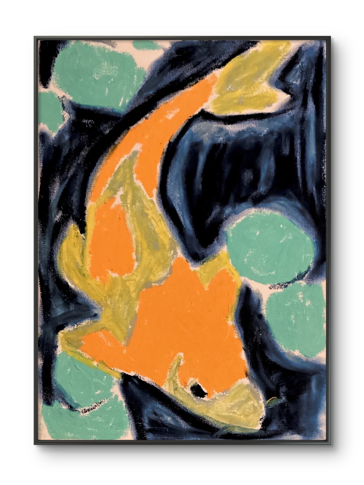 Contemporary Koi Fish Bold Art Original Wall Art 11 by 14 Canvas