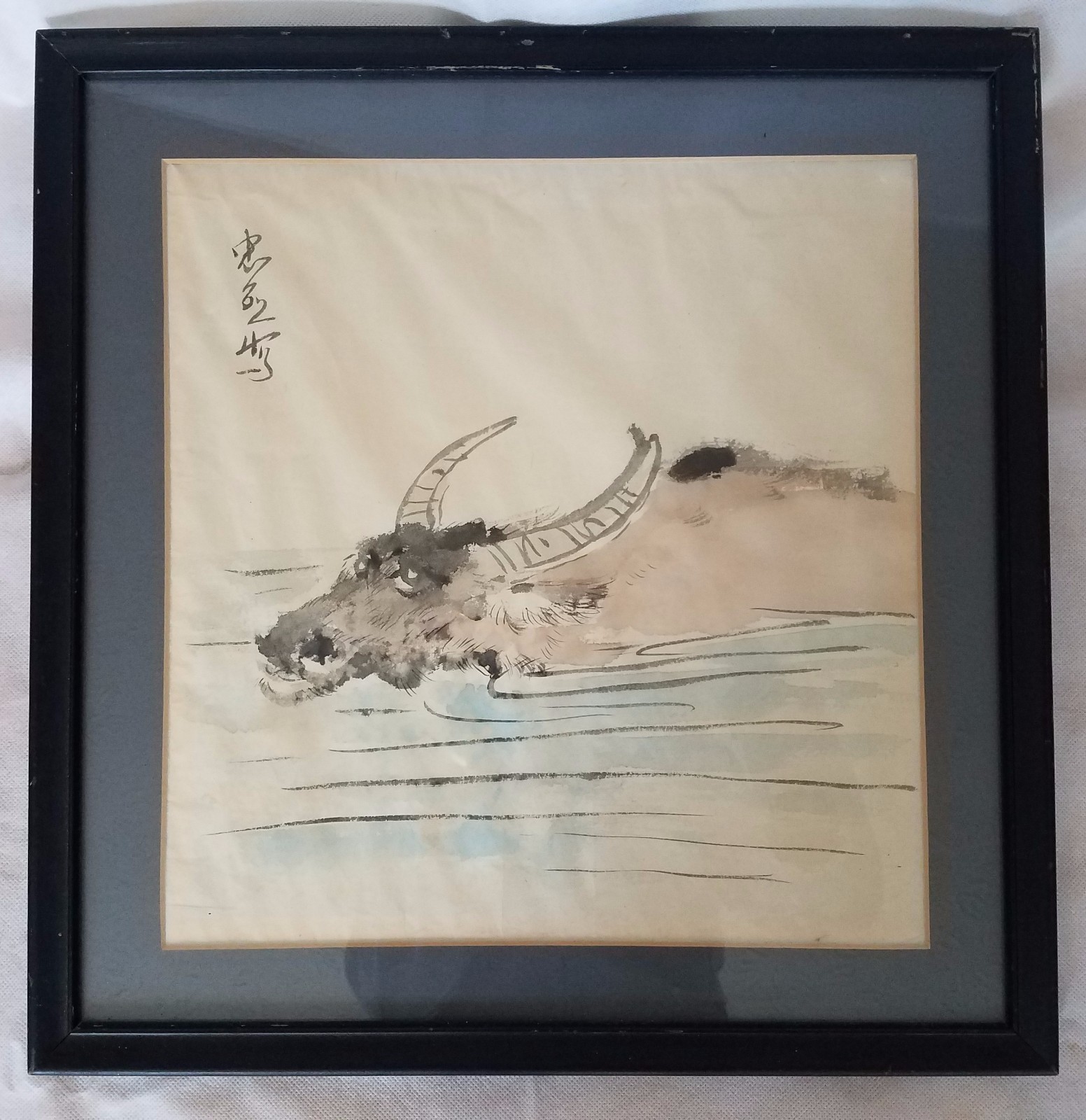 Chinese Art Water Buffalo brush scroll Hand Painting on paper