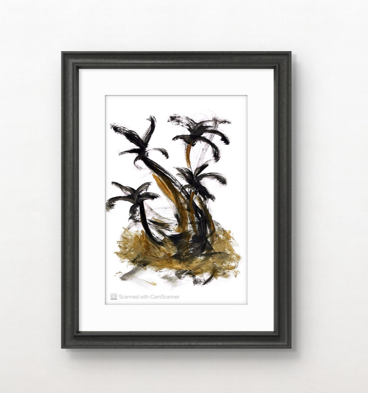 Messa Original Art: Desert Palms- Abstract Expressionism 12X16 Paper Signed Art