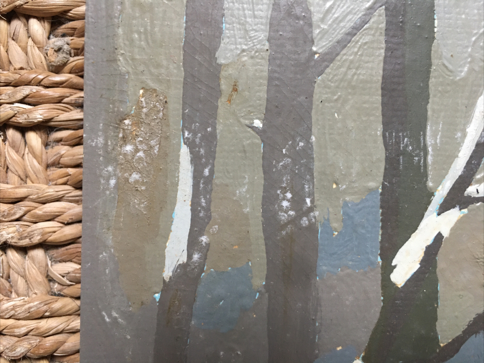 Elk In Snowy Forest Superb Large Original Gouache, Signed?
