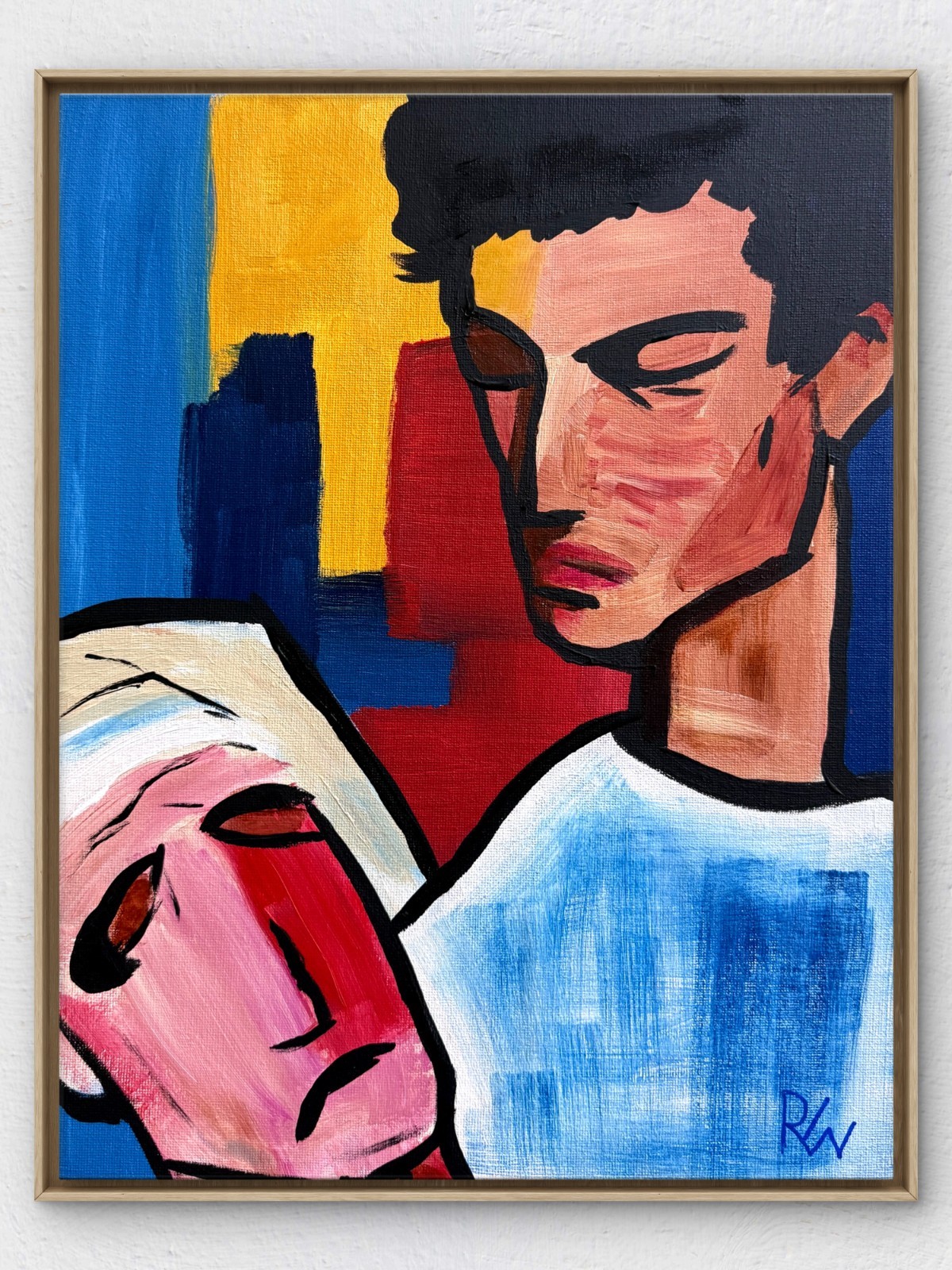 Original Expressionist Hand Painted 11×14 Acrylic Signed Canvas Wall Art Dying