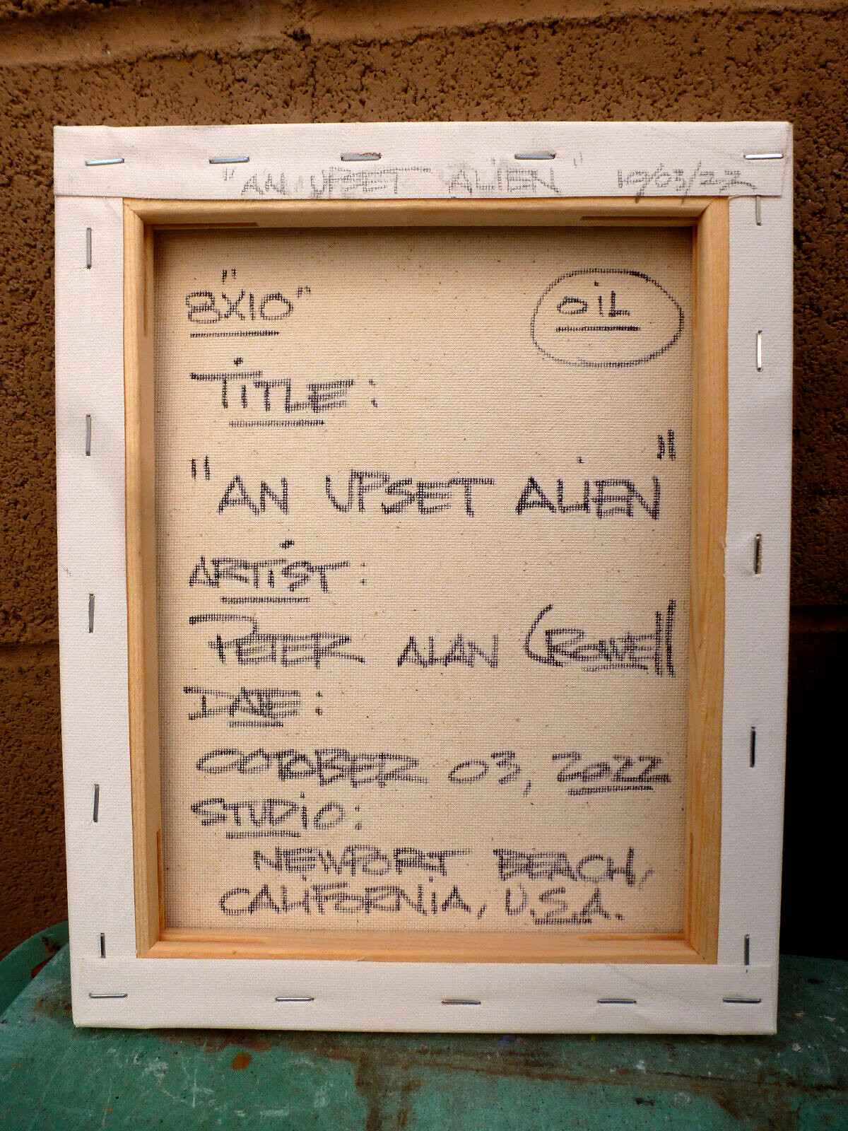 AN UPSET ALIEN new 8×10 oil painting original art outer space Wow signed Crowell