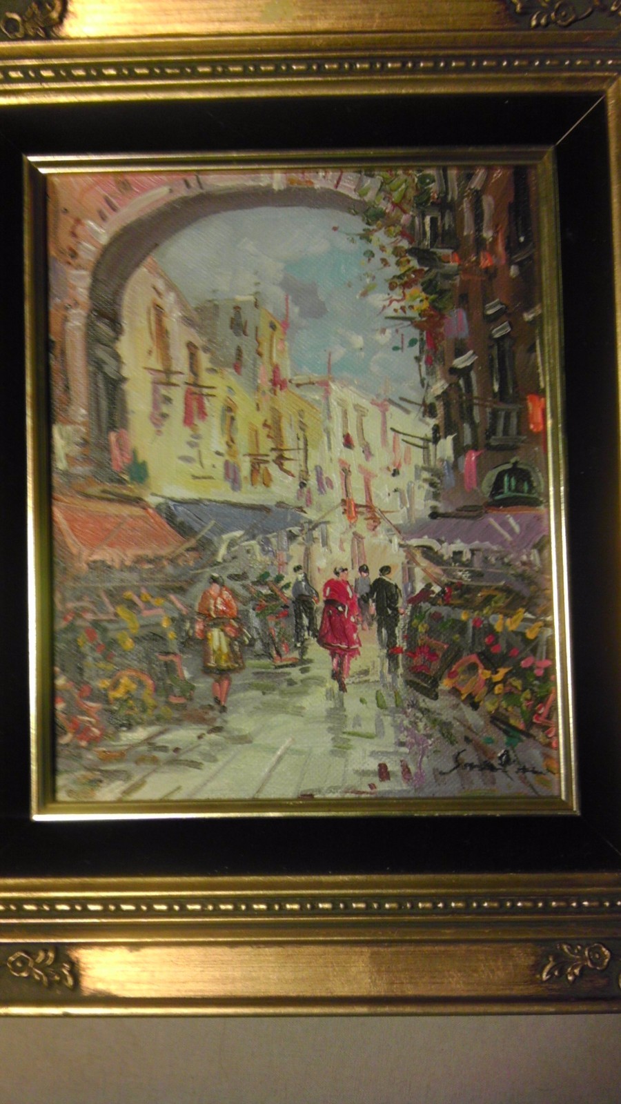 SHAOUL SMIRA Israeli artist Original oil painting ( The Marketplace ) !!!!!!!!!!