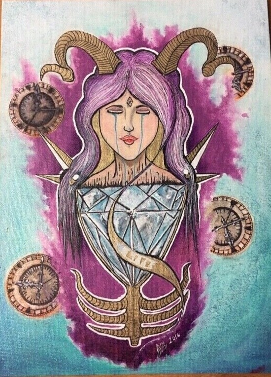 “Time is Fading” Original Acrylic Painting Canvas Panel 1of1 Signed By 13thline