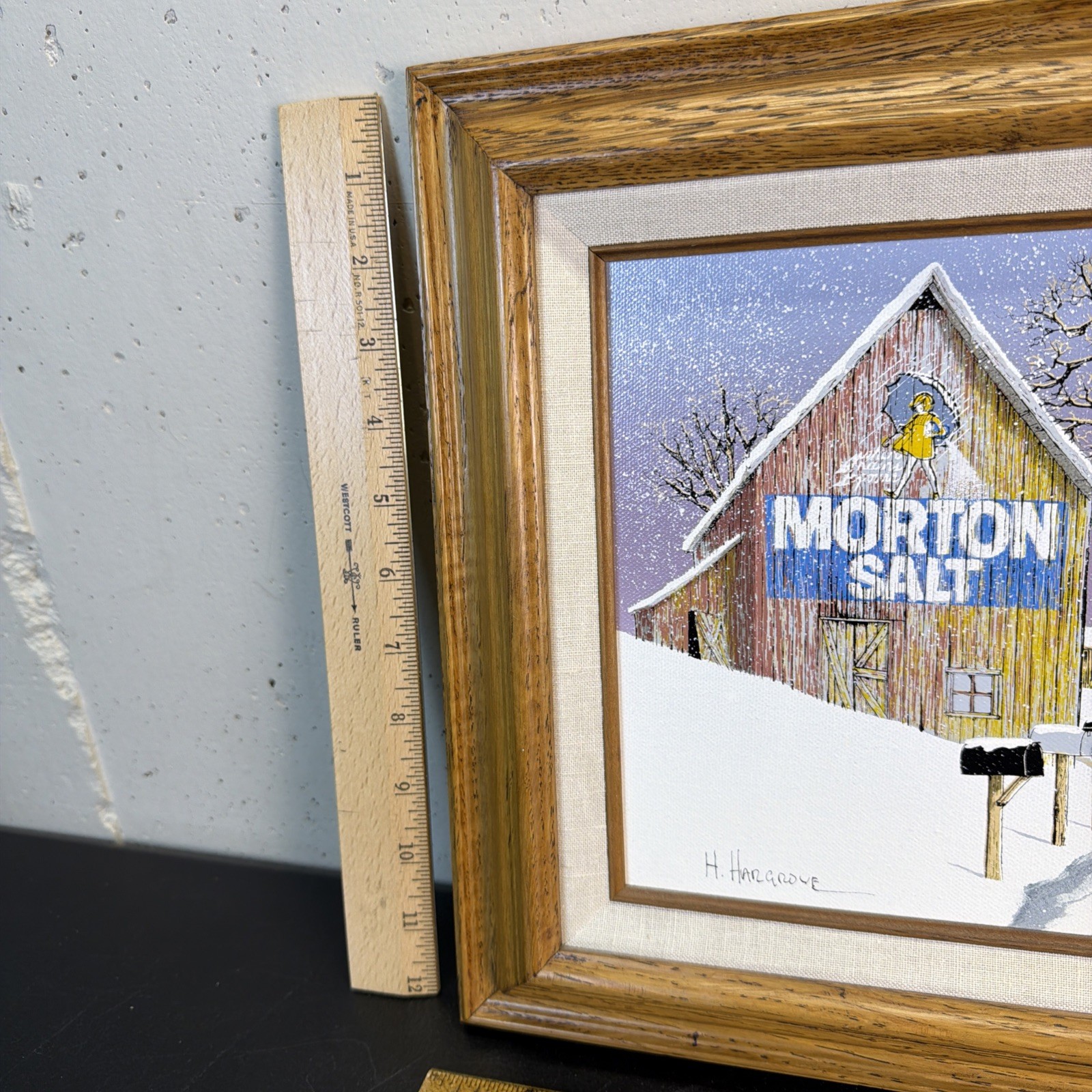 H. Hargrove Original Oil Serigraph Painting 12”x 14”Morton Salt Certifiedp