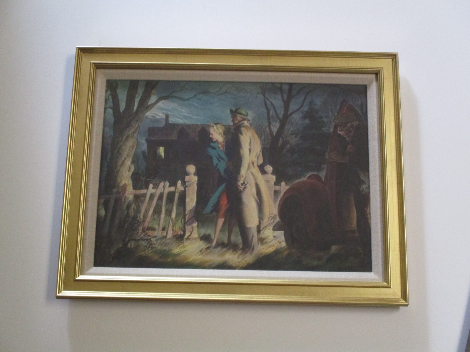 ANTIQUE PAINTING JULES RAUSCHERT WPA AMERICAN ART DECO MASTER LANDSCAPE PORTRAIT