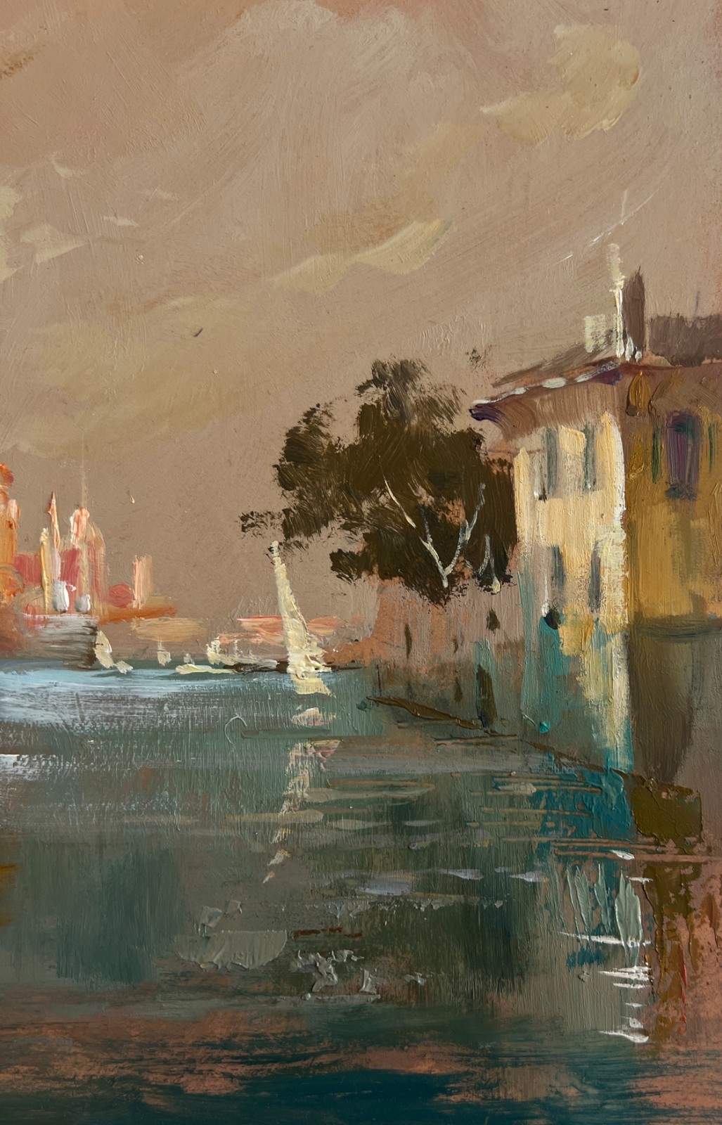 Oil Painting Romantic Evening In Venice Y. Suprunchuk Unframed Original nAAA4460