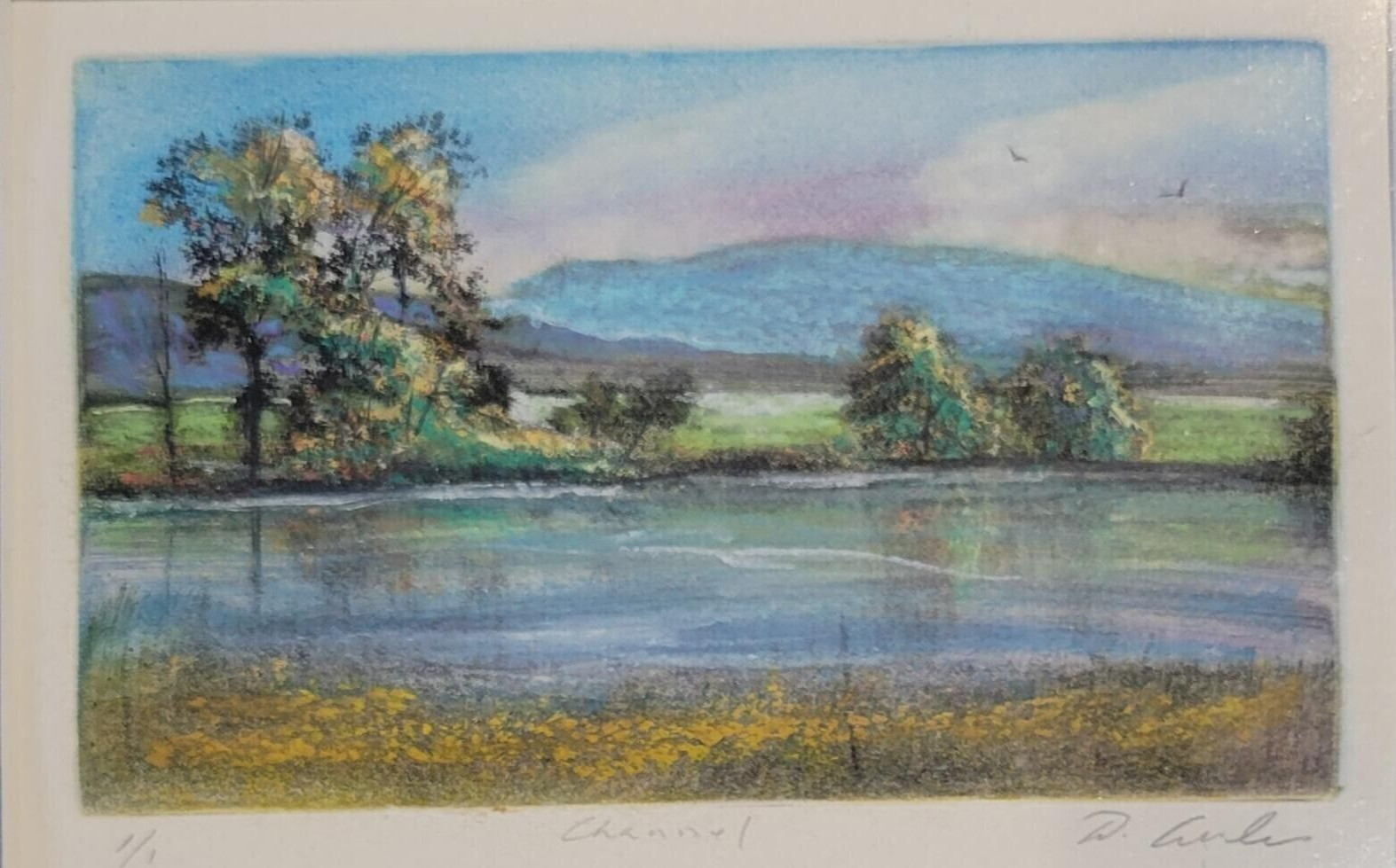 Charels, «Channel» 1/1, Hand painted Etching, Framed