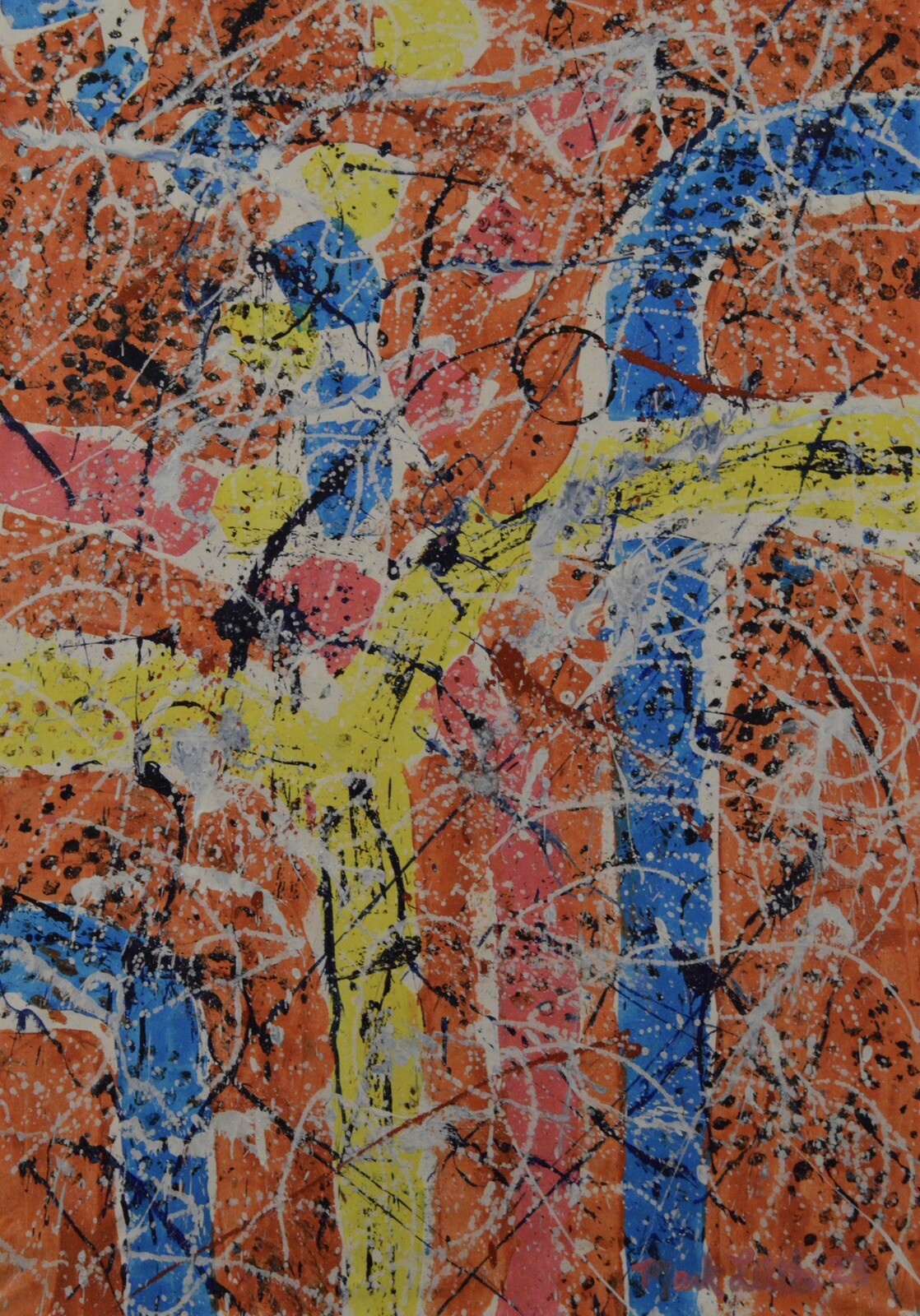 64”X44” Mark Little original canvas ￼painting OOAC Acrylic,Abstract, Action XL
