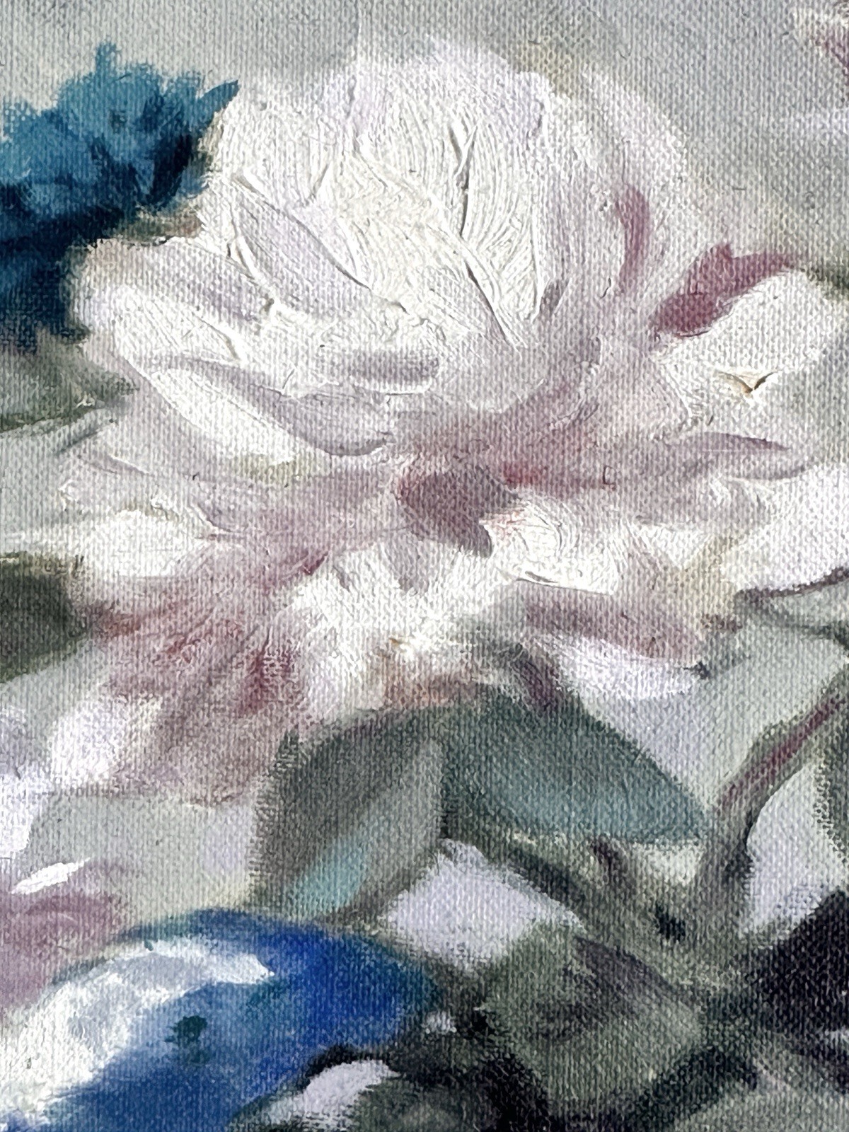Andre Gisson oil painting Flowers with a Painting of Ballet Dancers