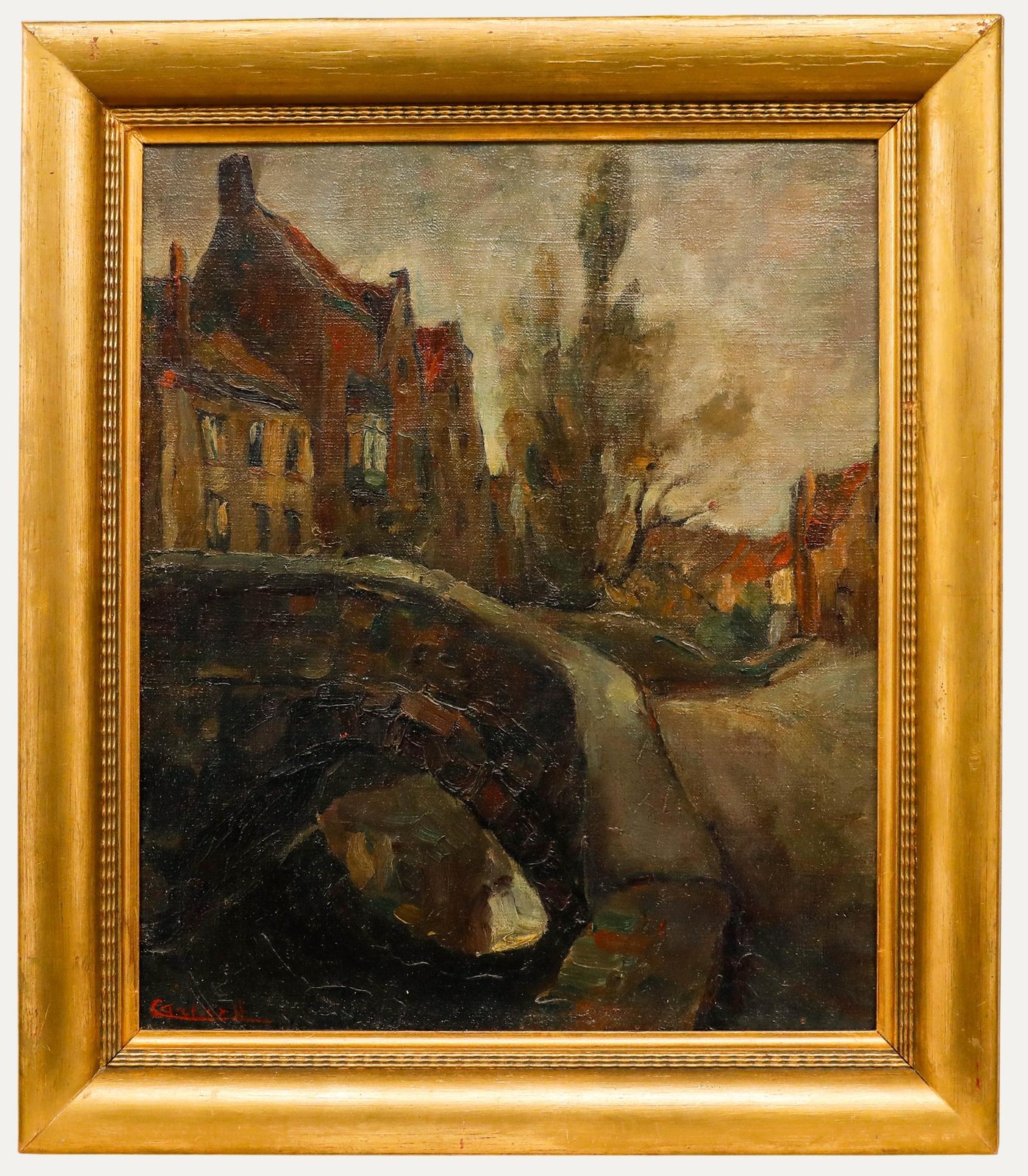 Henry Cartier – Belgian School Early 20th Century Oil, Vlamingbrug