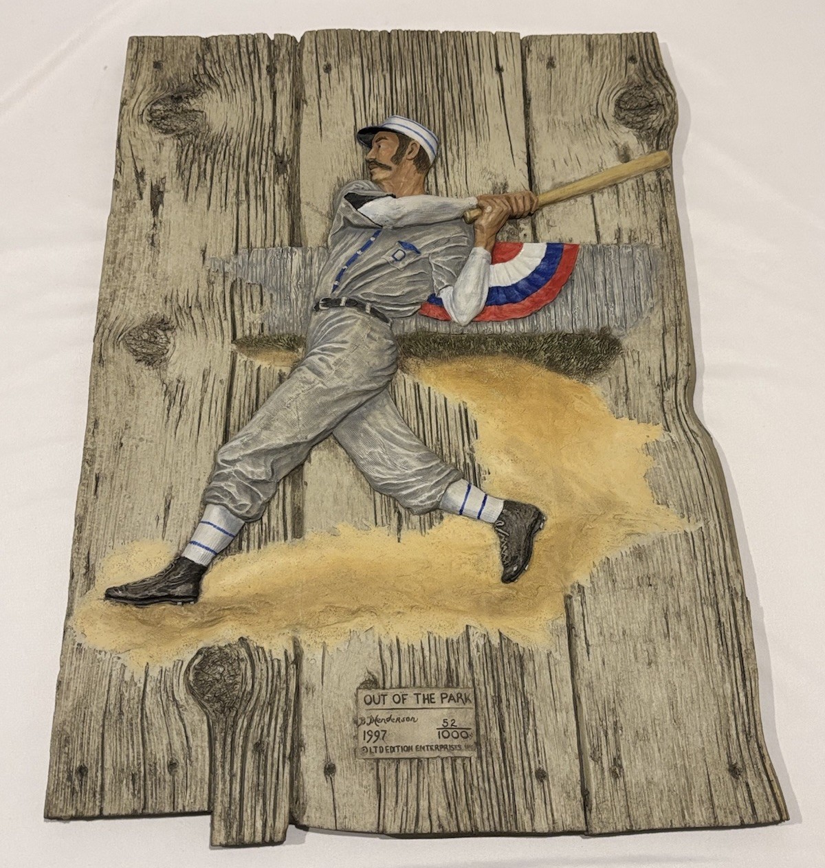 OUT OF THE PARK – Betty J Henderson Hand Painted Baseball LTD Edition Wall Art