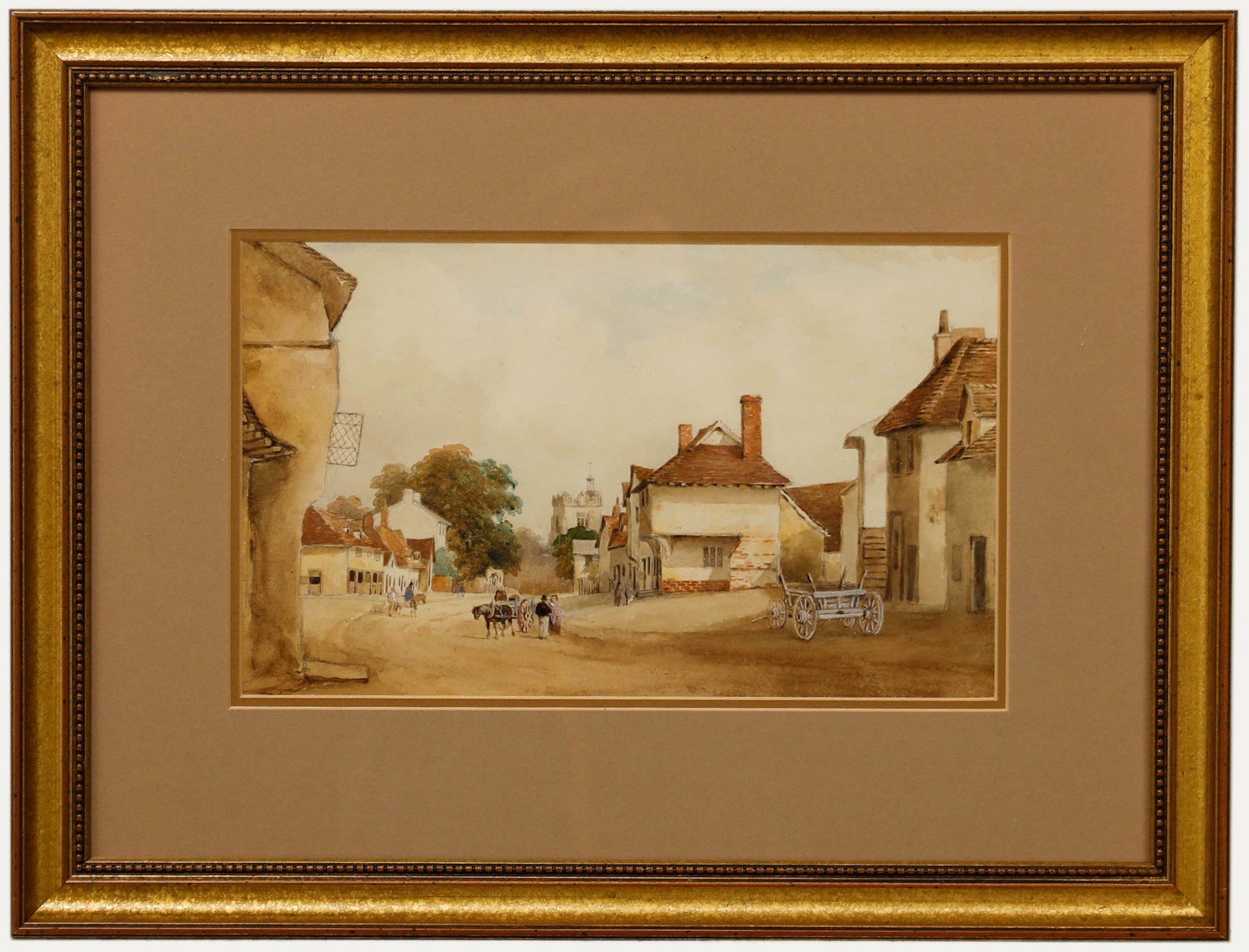19th Century Watercolour – Morning in The Village