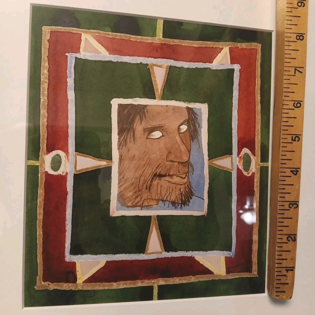 Original 1984 Expressionistic Abstract Portraiture Water Color Painting