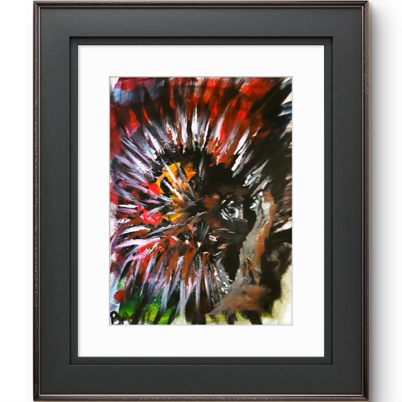 Porcupine Unique Abstract Expressionism Wall Art Canvas Board 11×14
