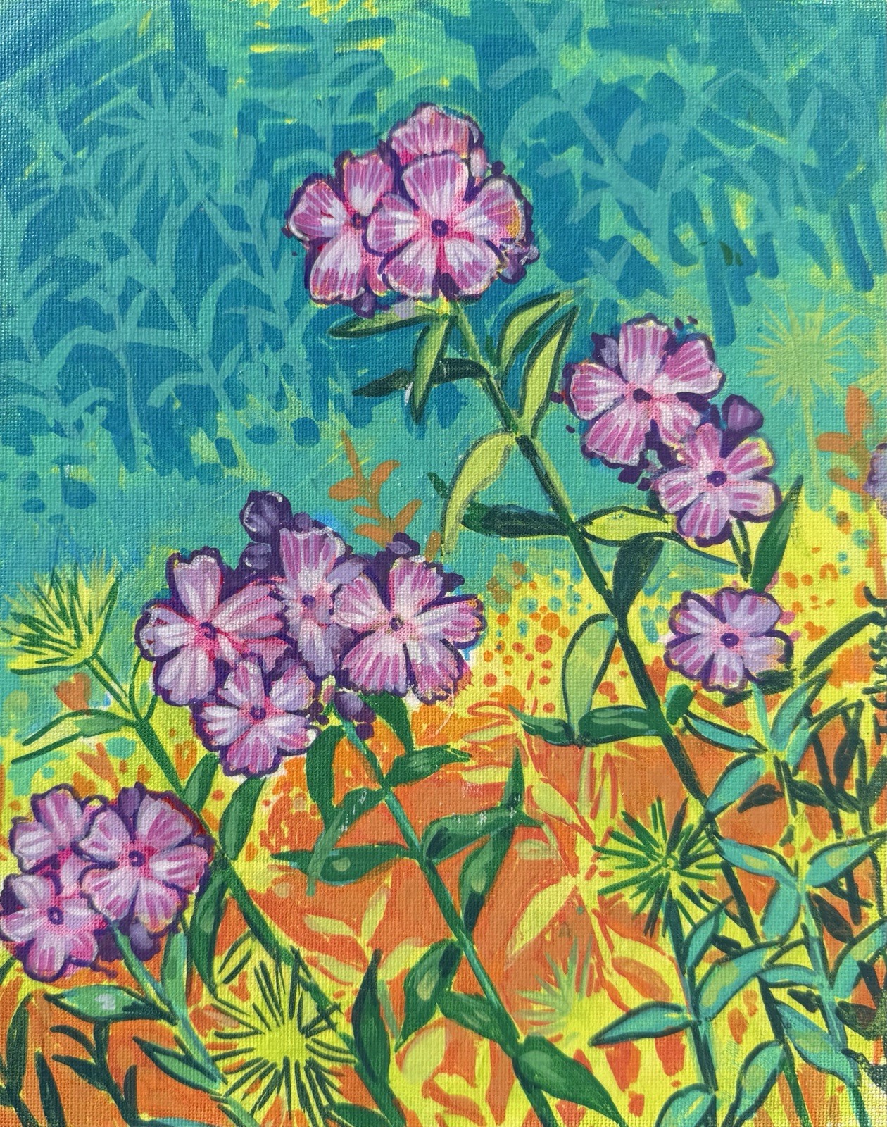 Garden Original Acrylic Painting On 8×10 Canvas Signed By Artist Tiffany Chesser