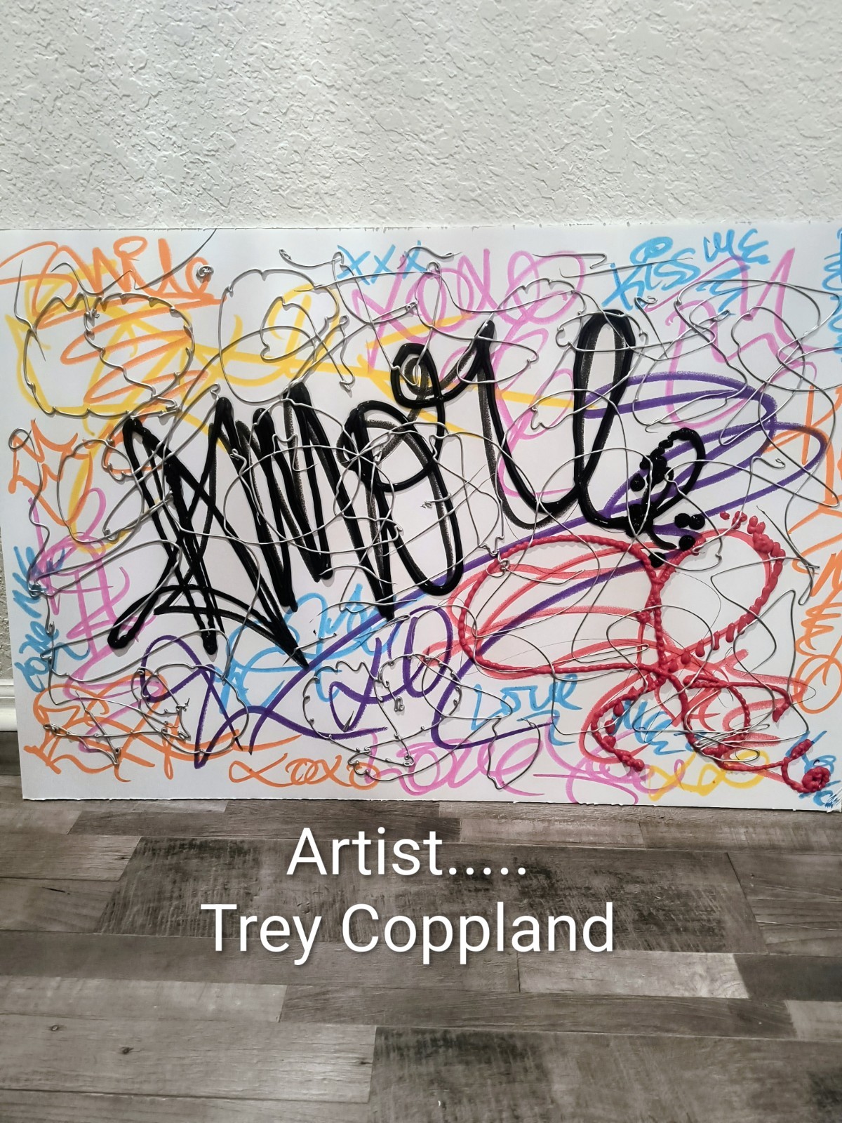 Amore , by Trey Coppland, Graffiti Acrylic Painting, 24+36 in, 2026, Signed