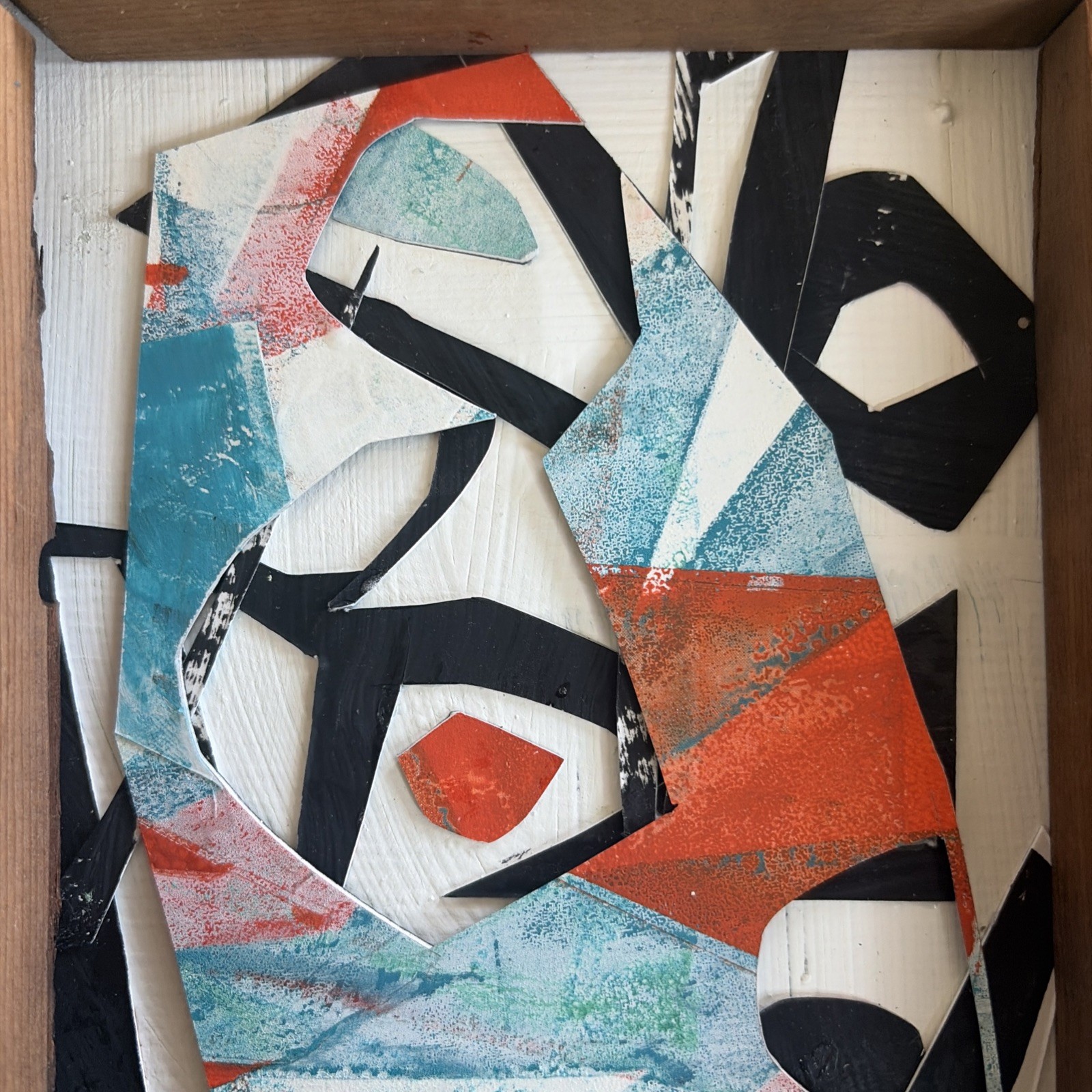 Beto Mejia Original Modern Abstract Expressionist Art Painting Collage