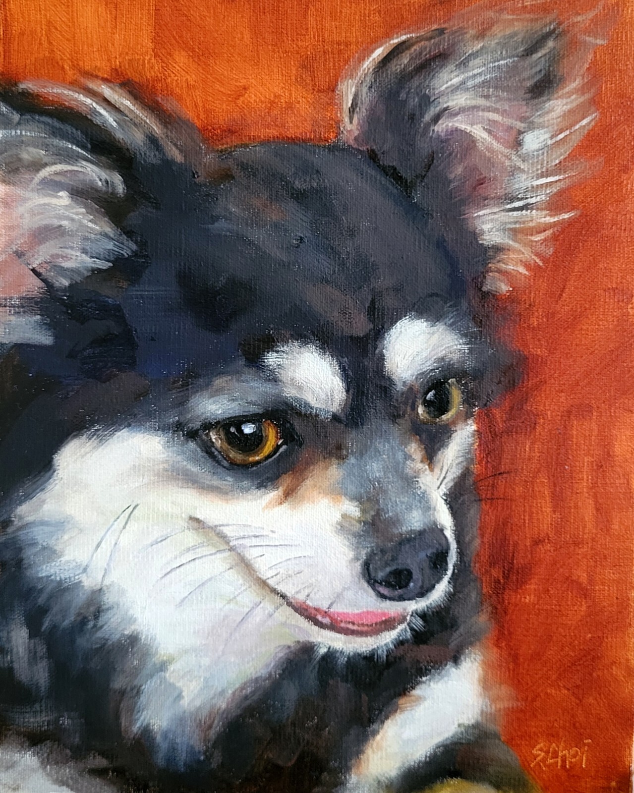 Custom Pet Portrait / Dog Cat Animal Original Oil or Pastel Painting From Photo