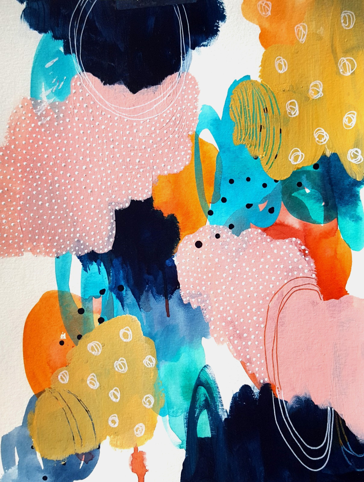 Vibrant Abstract Expressionism 9×12 Original Painting Signed