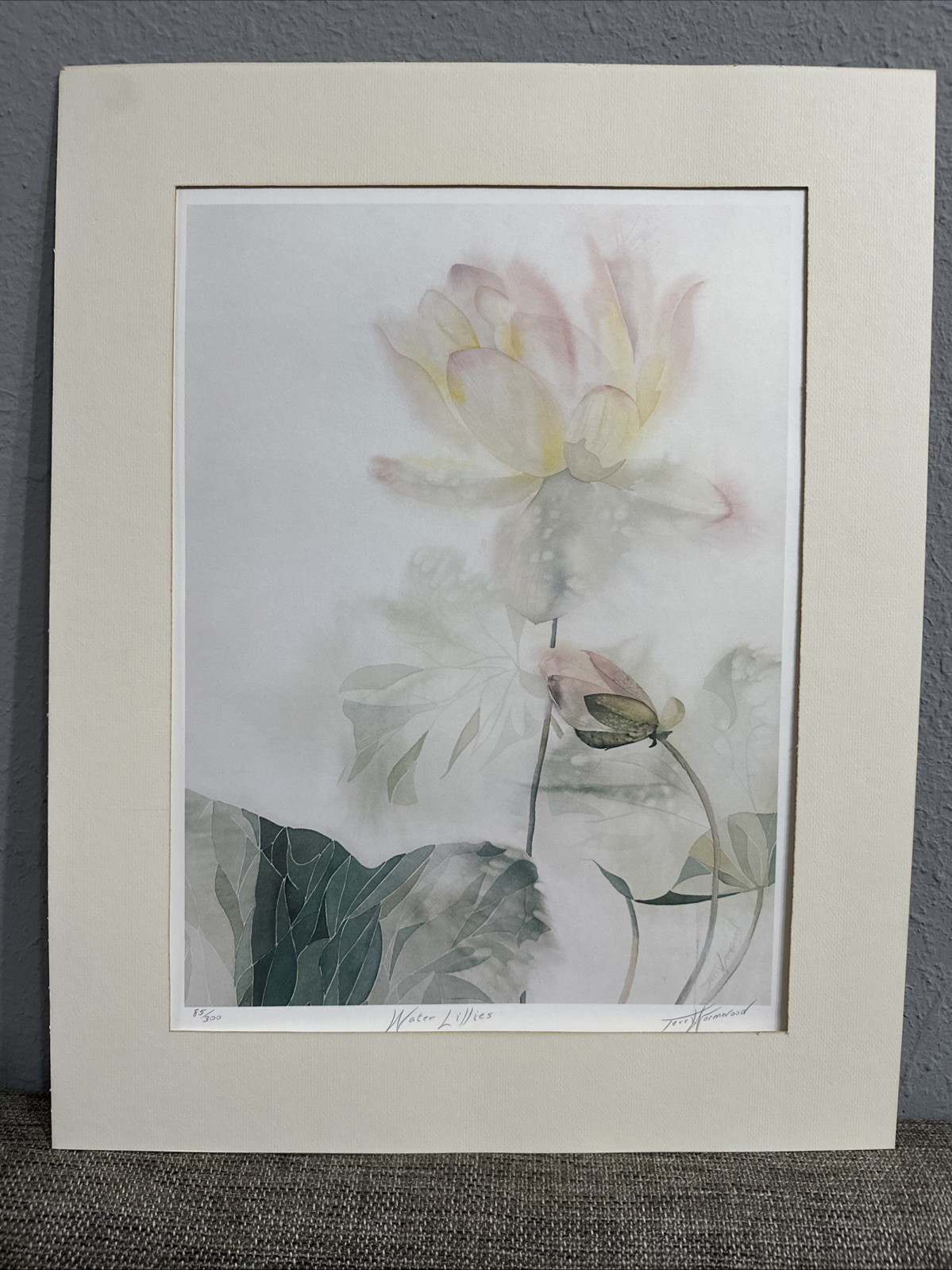 Terry Hormwood “Water Lillies” Signed Number 85/300 Limited Edition Print Paper