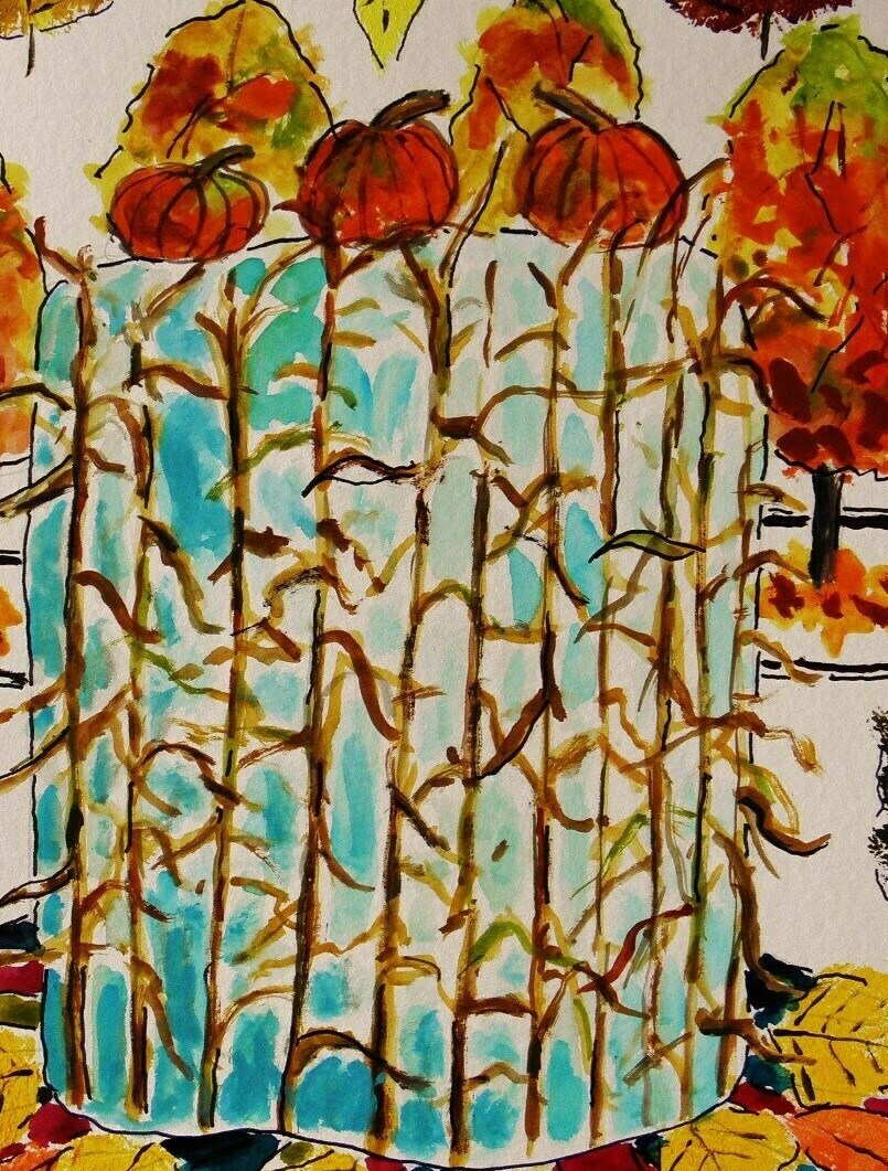 Original Bakery Sketch Cake Food Watercolor Impressionism