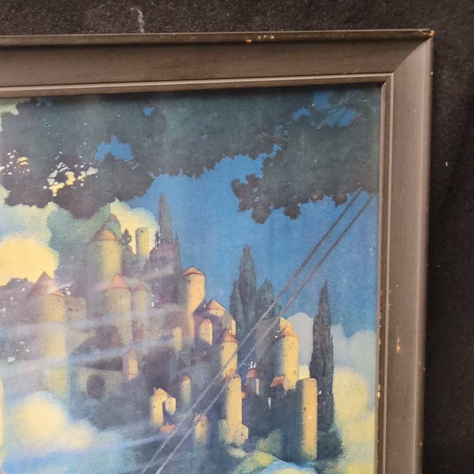 Vintage Maxfield Parrish «Dinky Bird» Art Deco Print Framed Circa 1900-1924
