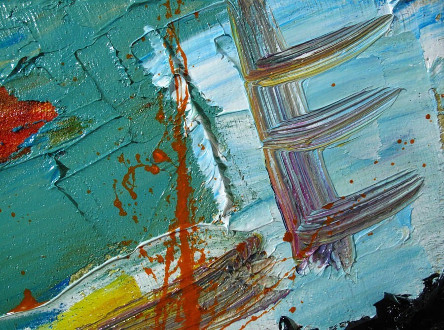 SIGNED ABSTRACT FLOWERS FLORAL█ORIGINAL█OIL█PAINTING█OUTSIDER█IMPRESSIONISM ART