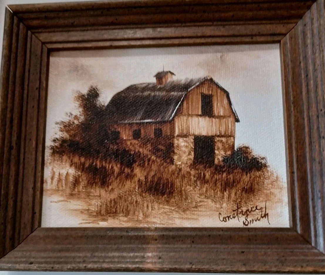 Original Painting Old Barn Signed Nicely Done, Framed. See Pictures For Scale
