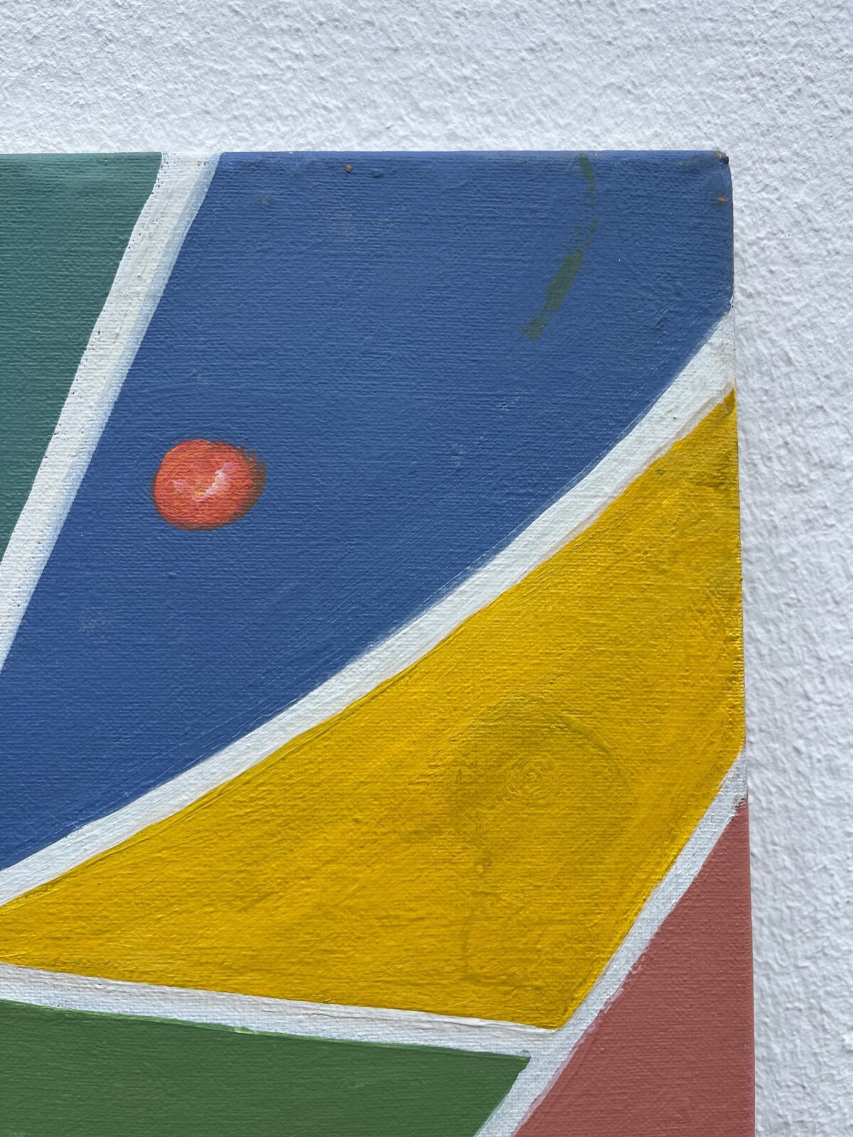 Oil Painting Abstract Figure Composition Modern Danish Midcentury 70.5X45Cm
