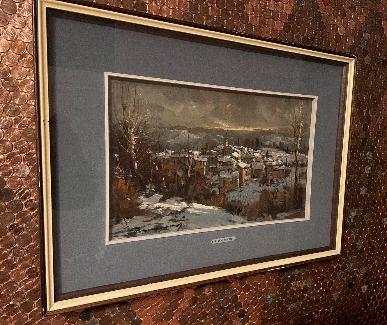 Original Oil on board by Italian Artist Arturo Bonanomi 1920 – 2010 16×22 framed