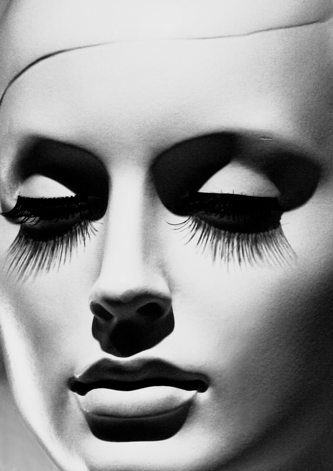 Vintage print model black white old photo poster canvas framed eye lashes