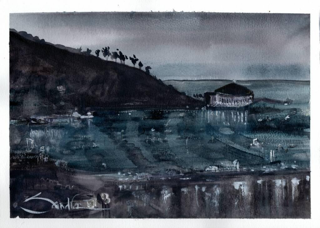 5 a.m. Catalina : Sandra Watercolors™ California : ORIGINAL PAINTING