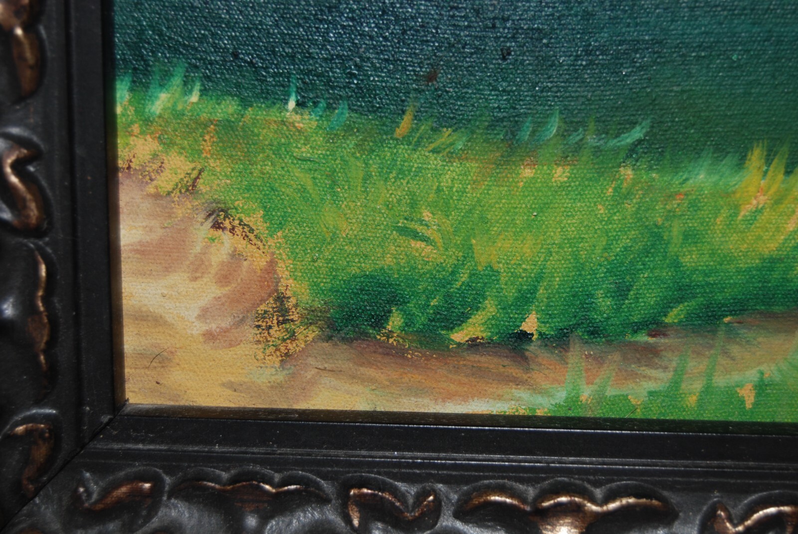 FRAMED SIGNED OIL PALMS AND HUT (BOHIO) A CUBAN COUNTRY SCENE ARTIST: CASTRILLON