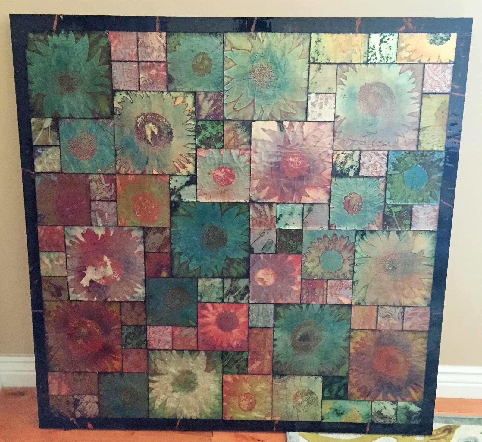 Phillip M. Smith – Enamel 48″x48″, 2008 – «Sunflower #2» Signed