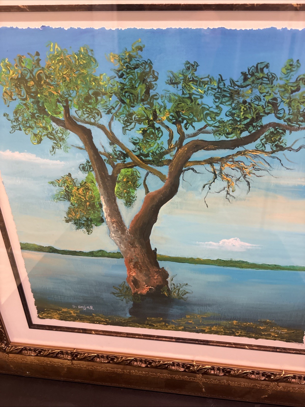 Framed Giclee on Paper «Alluring» by David Najar 30×30 Signed