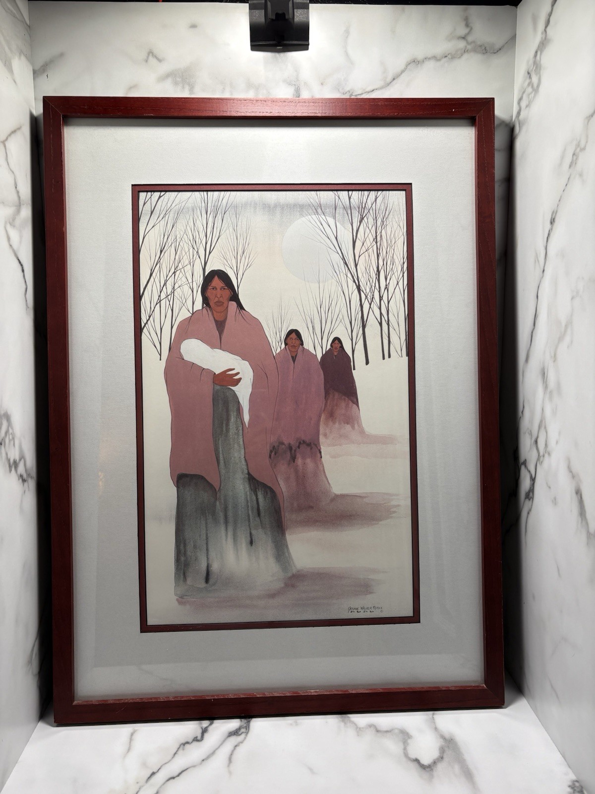 Jeannie Walker Rorex Matted ,Framed & Signed Painting Artwork 19 X 26 1/8”