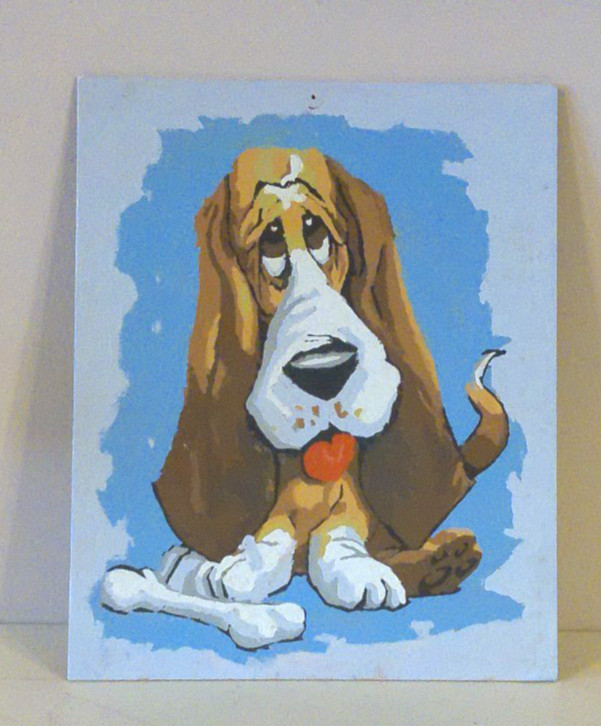 Paint By Number Bassett Hound Puppy 1950’s 1960’s Unframed 8″ X 10″ Vintage