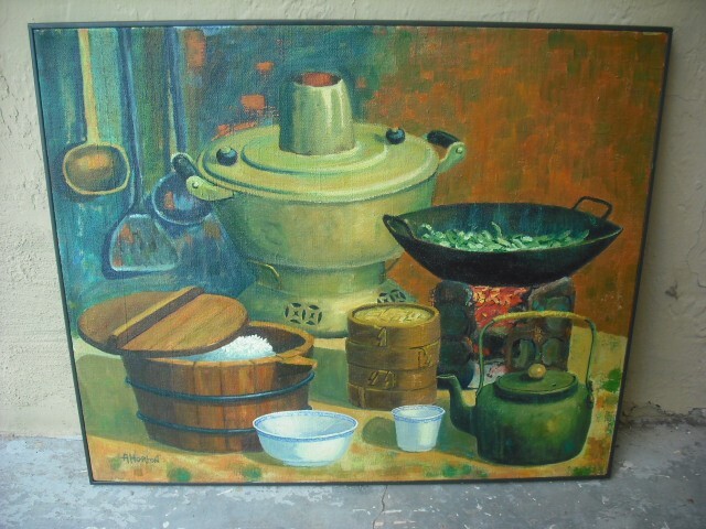 A Still life China or Japan Asian Kitchen Painting from New Mexico by A Horton