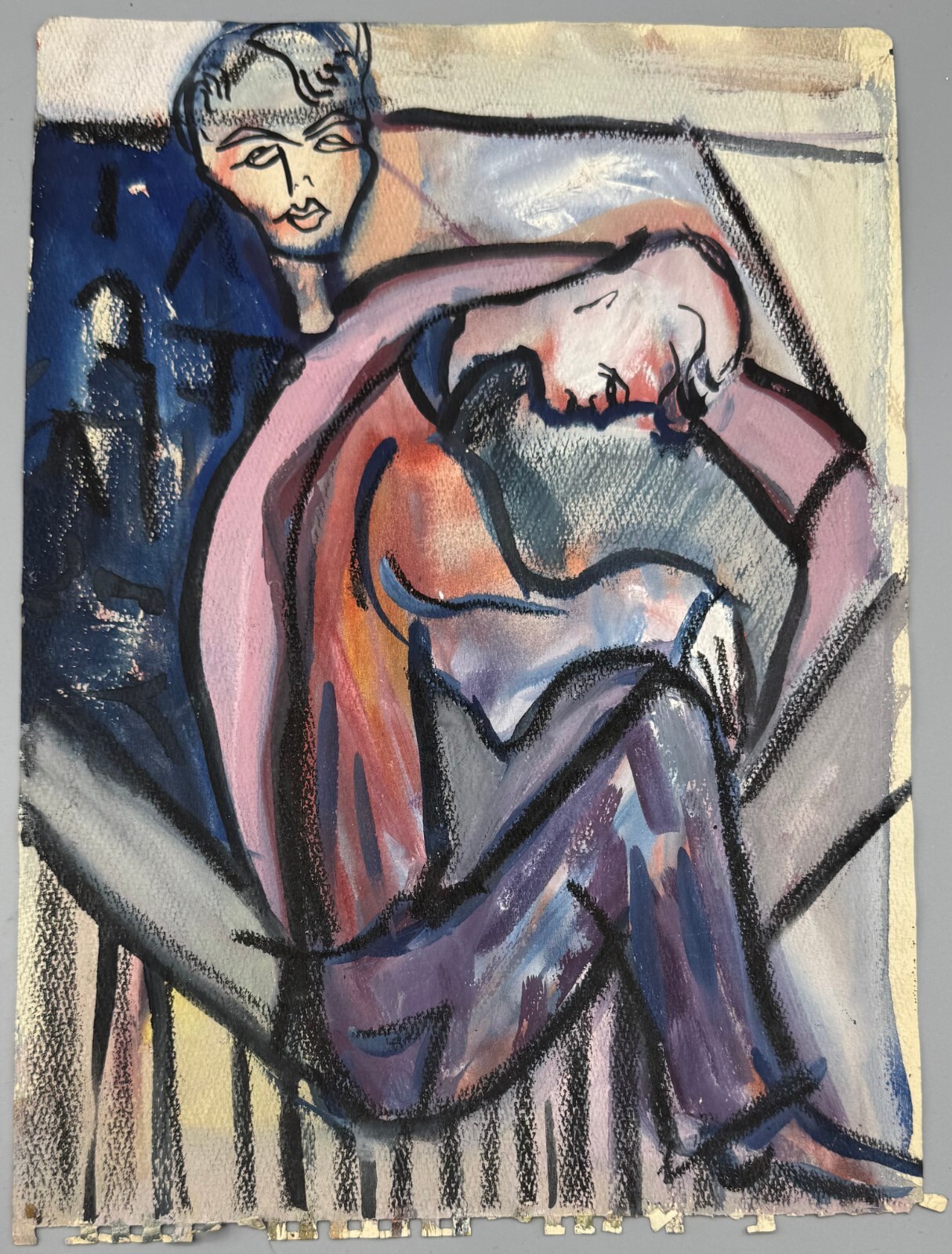 CONSTANCE KANE 1960 ORIGINAL UNIQUE FIGURATIVE WORK ON PAPER