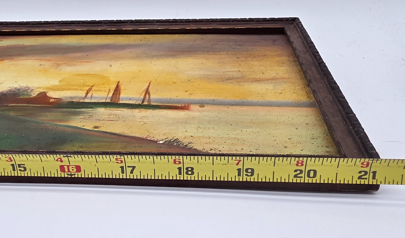Antique Dutch Windmill Pastel Painting A Danielson AH Abbott Chicago Board Frame