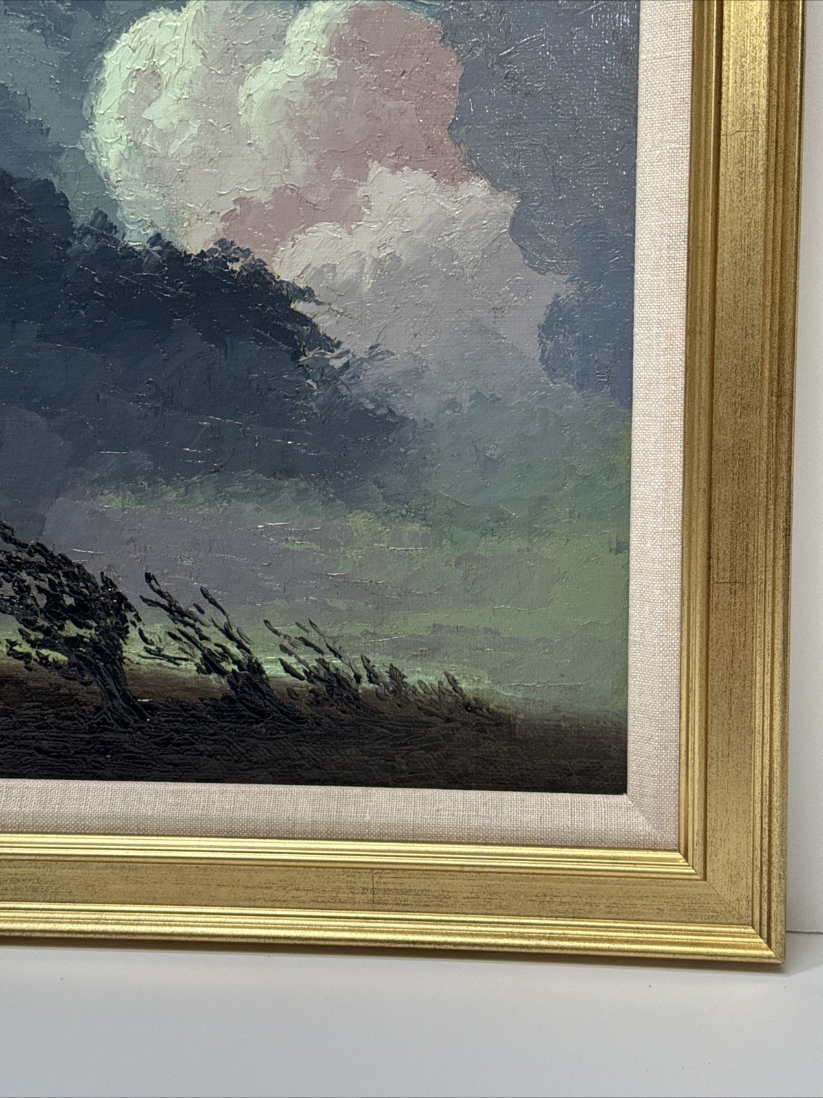 Antique Impressionist Painting Clouds Near Stinson Beach Clay Kelly Listed Oil