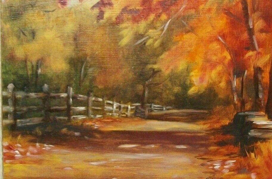 1972 CARLA PERRY CLIFF MANOR CLEVELAND OKLAHOMA PAWNEE COUNTY ROAD OIL PAINTING