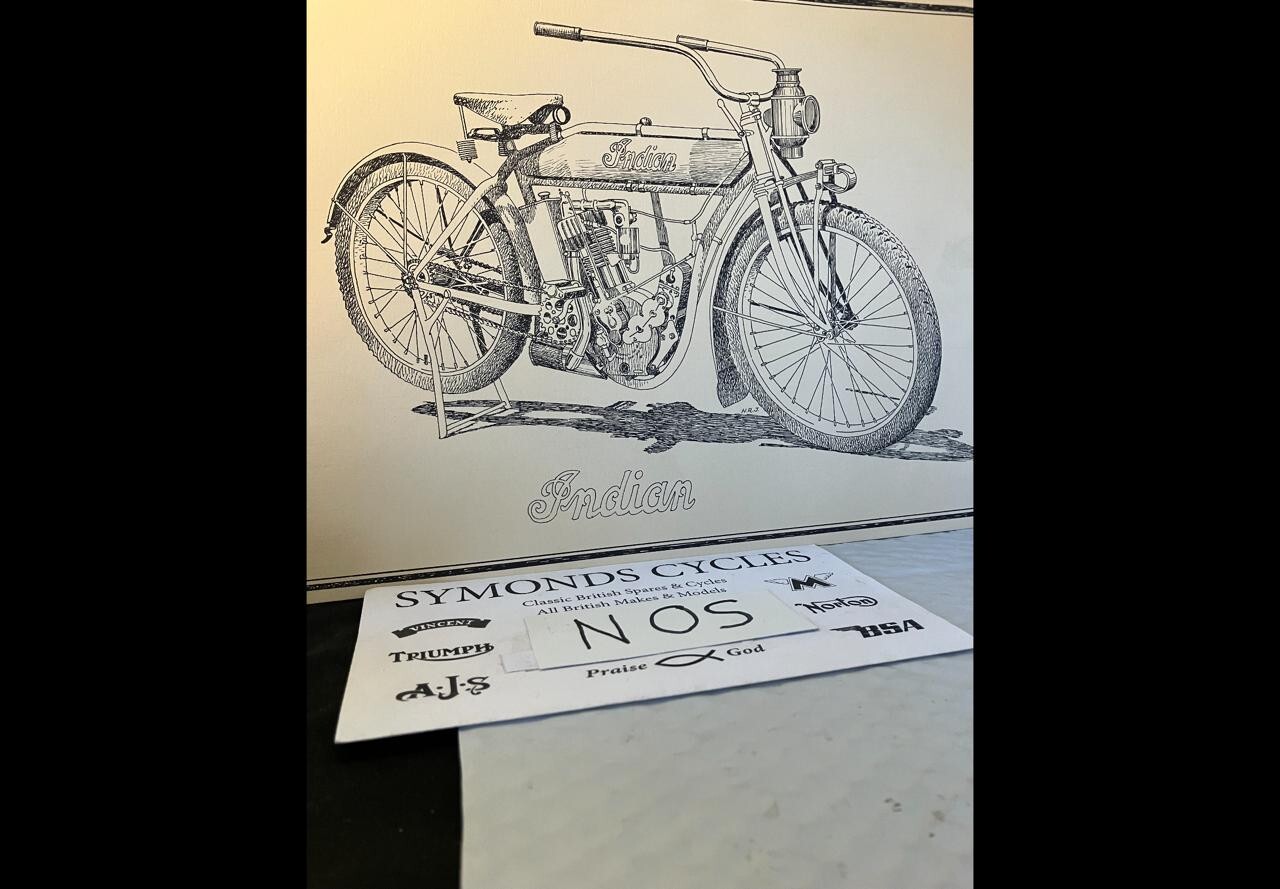 Drawing Motorcycle Indian Print 14-3/4″x10-1/2″